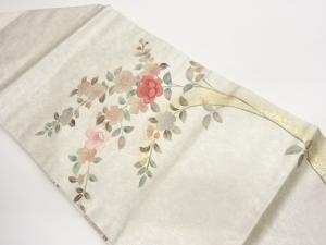 金彩枝・花葉模様刺繍名古屋帯